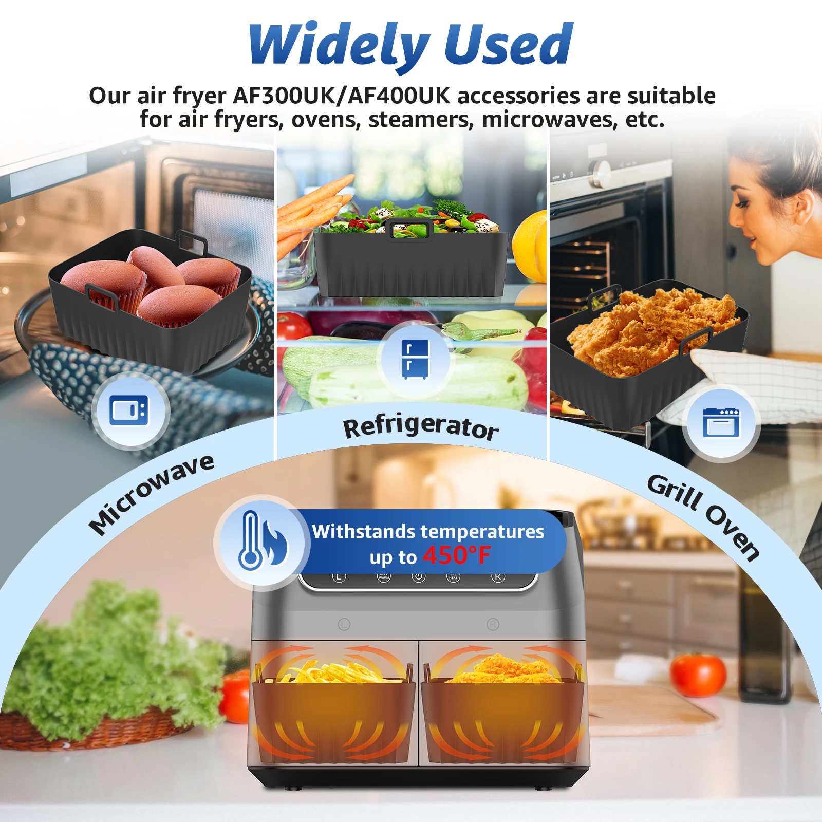 2Pcs Air Fryer Silicone Liners - Air Fryer Silicone Pot Liner review and price